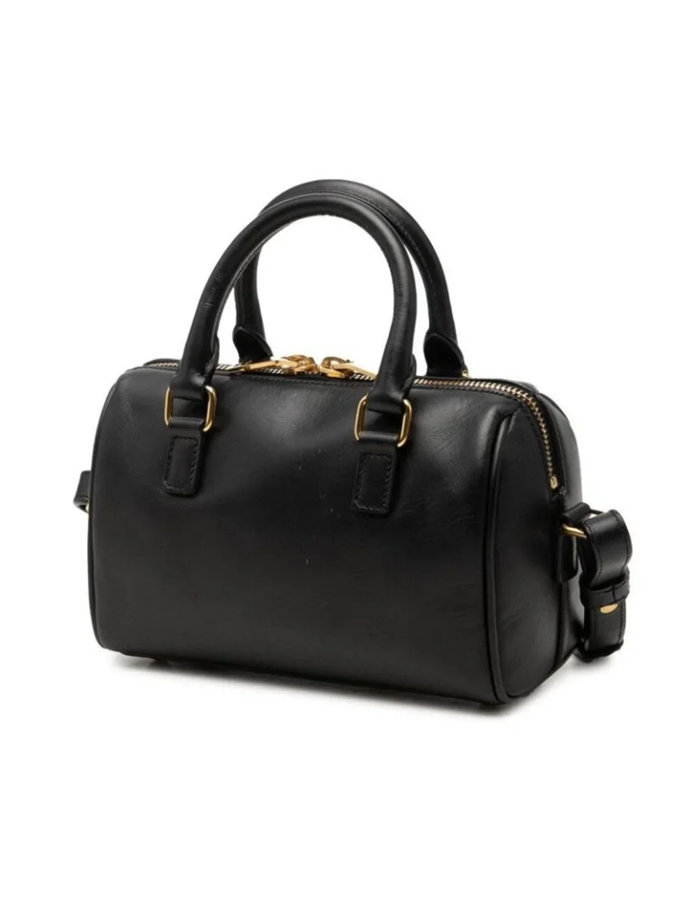 Saint Laurent Baby Duffle Mini Chain 2-Way Shoulder Bag Black Leather